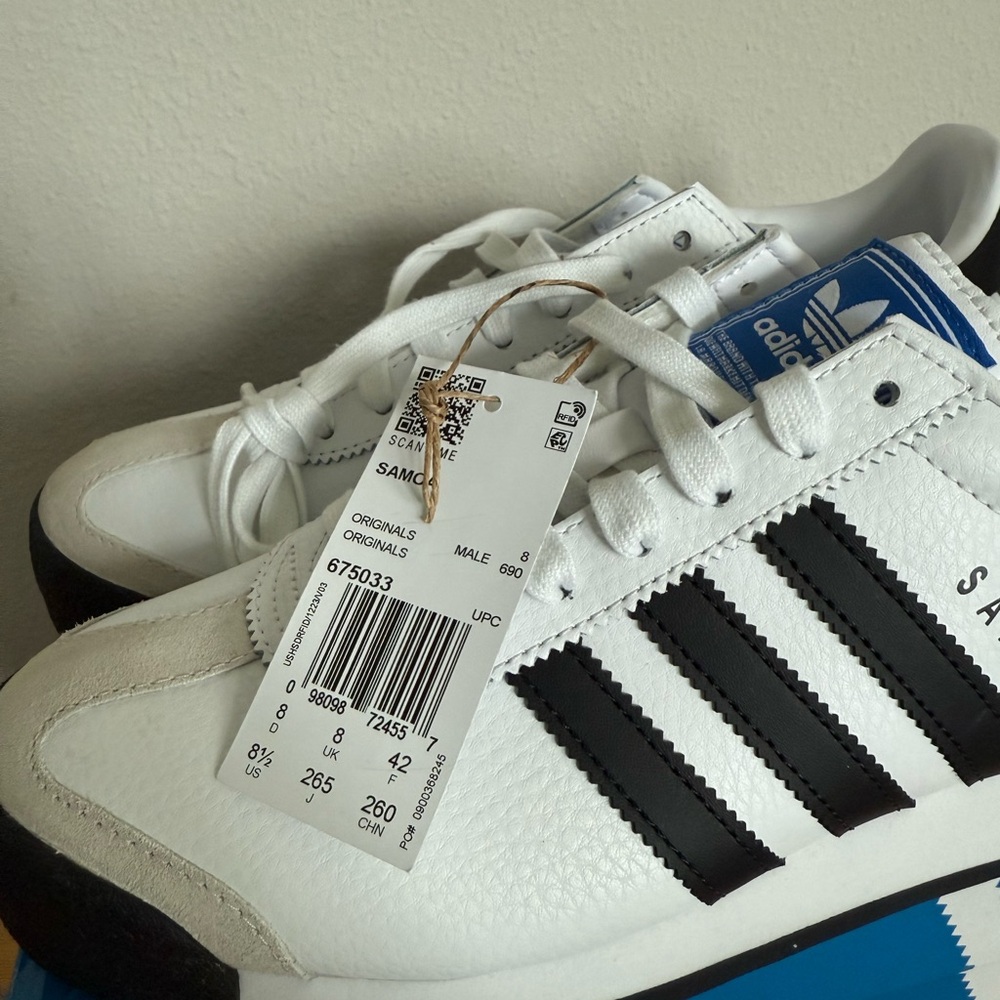Adidas Samoa White and Black Shoes Men’s 8.5 - Picture 8 of 8